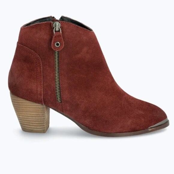 Diba Sequoia Bootie Burgundy Red 6 Leather Boho Southwest Cowgirl Fall - Picture 1 of 13